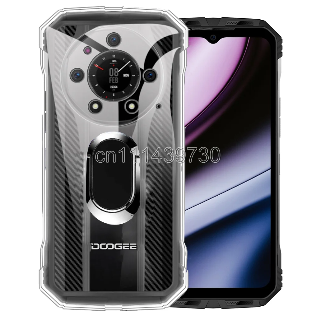 Противоударный чехол Для DOOGEE S110 с кольцом-держателем из мягкого ТПУ подставкой