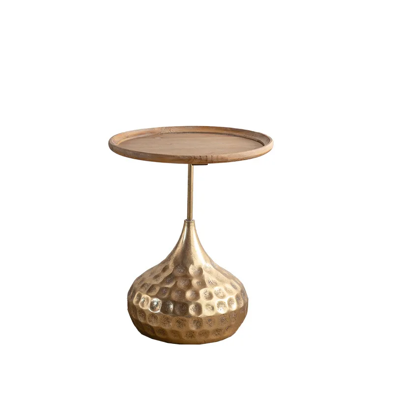 Маленький круглый стол в американском ретро стиле из массива дерева угловой