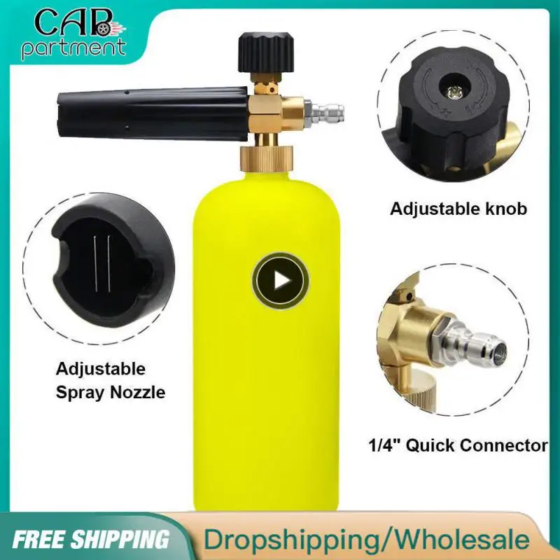 

Foam Pot 1l Adjustable Car Wash Foam Durable Portable Practical Pressure Washer 1/4 Inch Nozzle Car Supplies Plastic