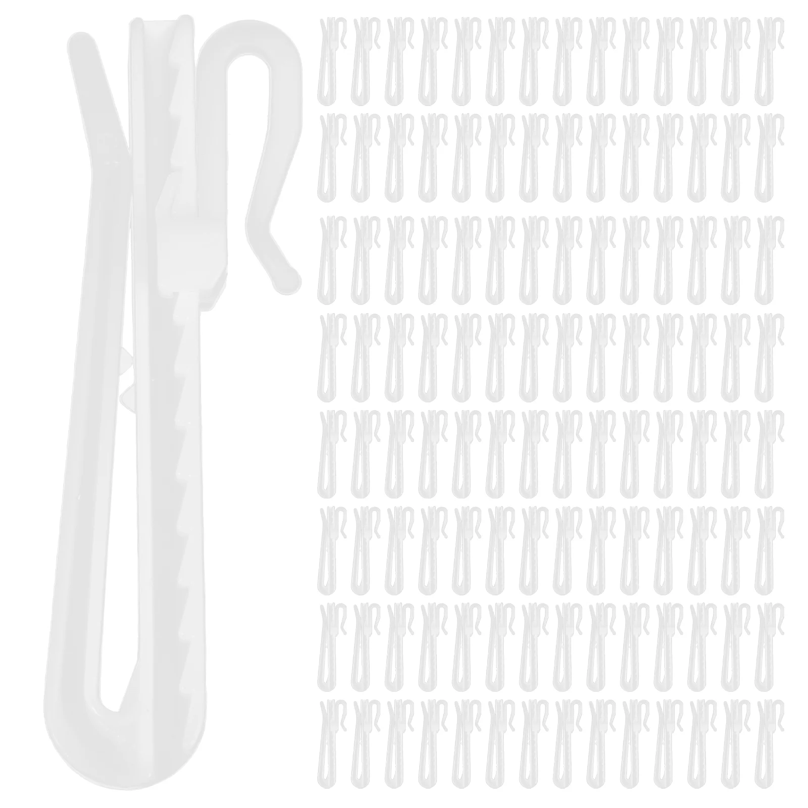 

100Pcs Plastic Curtain Hooks Adjustable Drapery Adjusting Hook Curtain Accessories