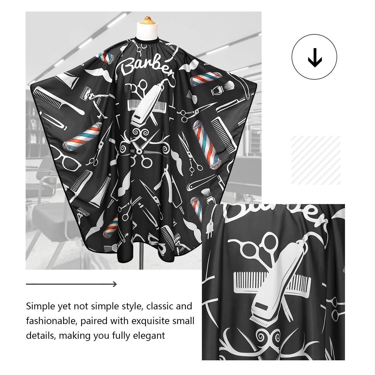 Antystatyczna peleryna do stylizacji włosów Wodoodporna włóknina Akcesoria owijania Narzędzia Parishahar