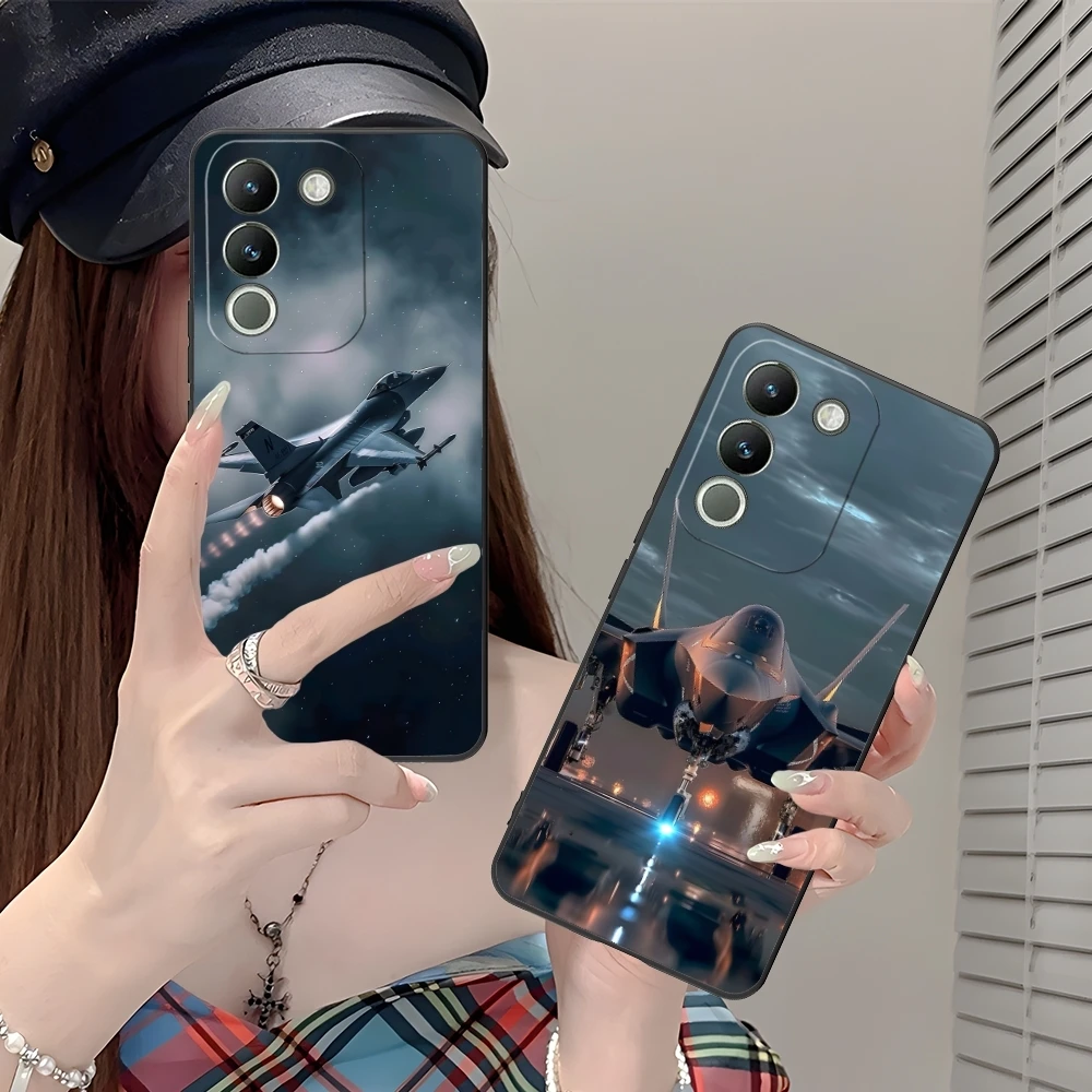 Чехол для мобильного телефона AirForce Plane VIVO Y95 Y93 Y31 Y20 V19 V17 V15 Pro X60 NEX черный мягкий