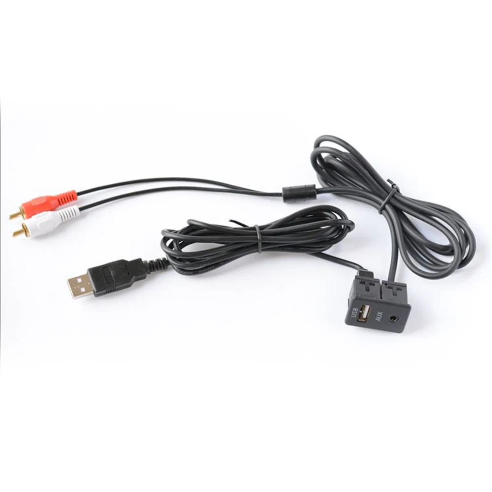 

Панельный кабель Aux Удлинительный кабель 2RCA автомобильное аудио USB Автомобильное Aux USB 1,5 м 1x4,9 футов Удлинительный кабель пластиковый новый ...