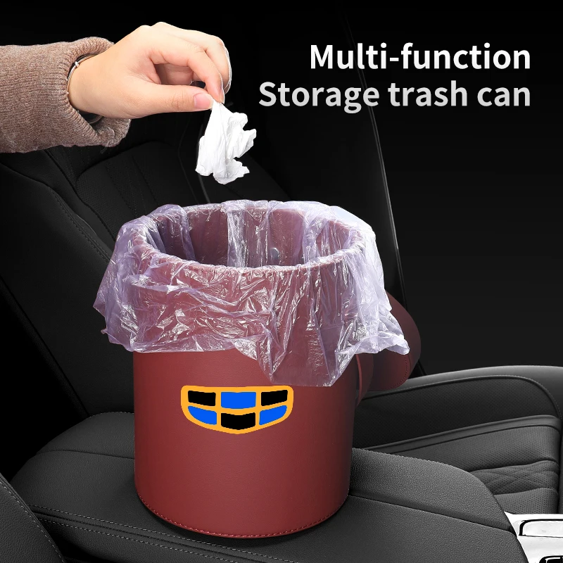 

Car Trash Can Hanging PU Storage Box Auto Interior Accessories For Geely Emgrand X7 EC7 Atlas Boyue GC6 Parts LC EC8 Atlas CK2