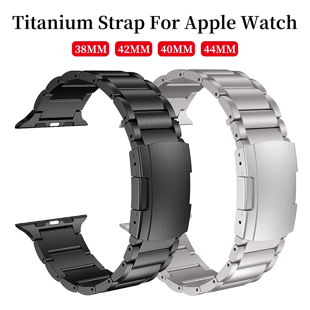 

Titanium Alloy Stainless Steel Buckle Strap For Apple Watch Band 44mm 42mm 40mm 38mm IWatch SerieS 6 5 4 Bracelet Watchhband