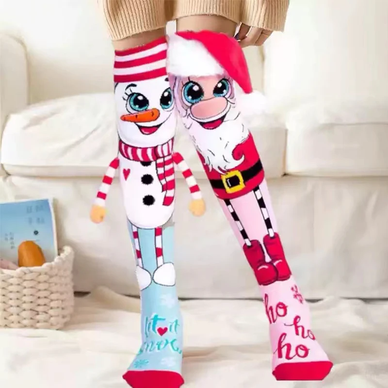 

Funny Christmas Socks Creative Stockings 3D Santa Claus Stockings Decorate Santa Snowman Christmas Socks Create Atmosphere