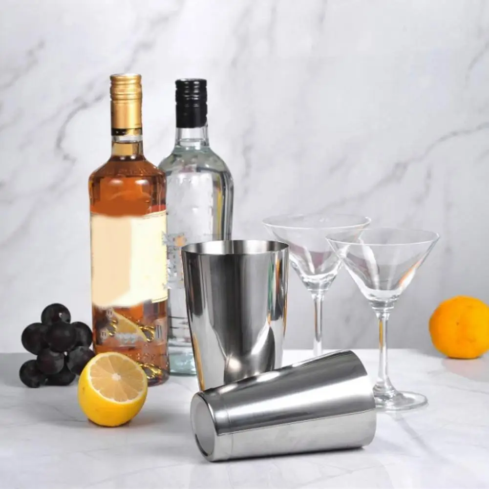 

600ml/800ml Cocktail Shaker Drawing Process Clean Easily Anti-rust Stainless Steel Insulated Manual Cocktail Mixer Home Supply