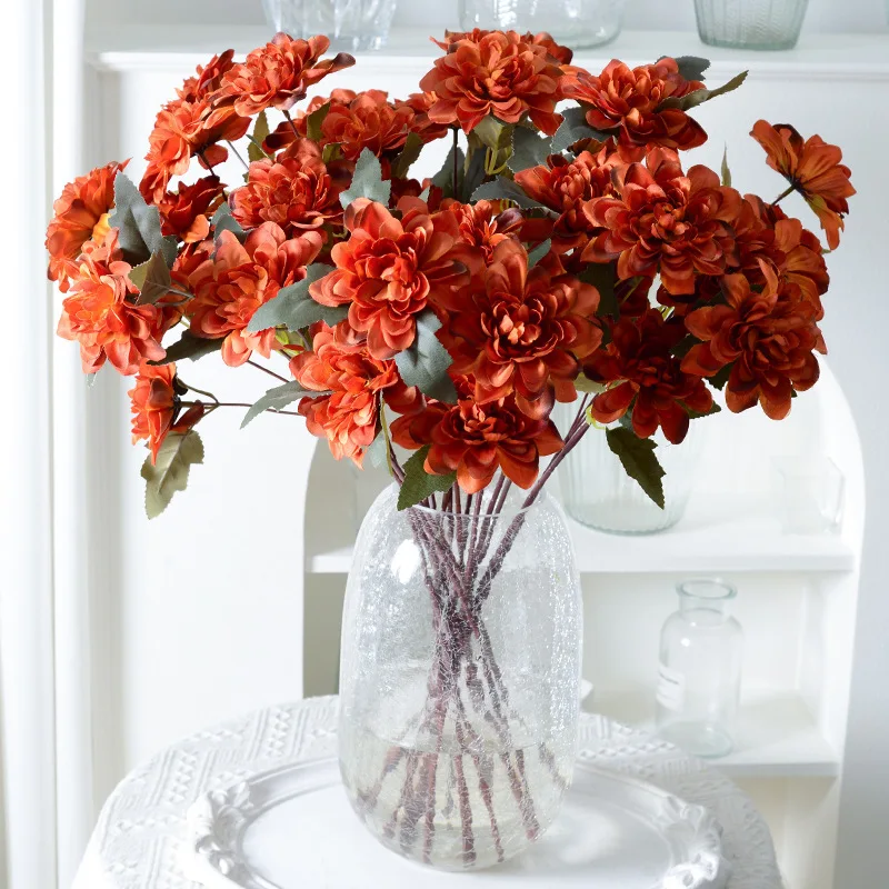 

Имитация цветов 3 дахия, свадебное украшение для дома в отеле, «Дорожная карта», Шелковый цветок, искусственный цветок пиона, цветок