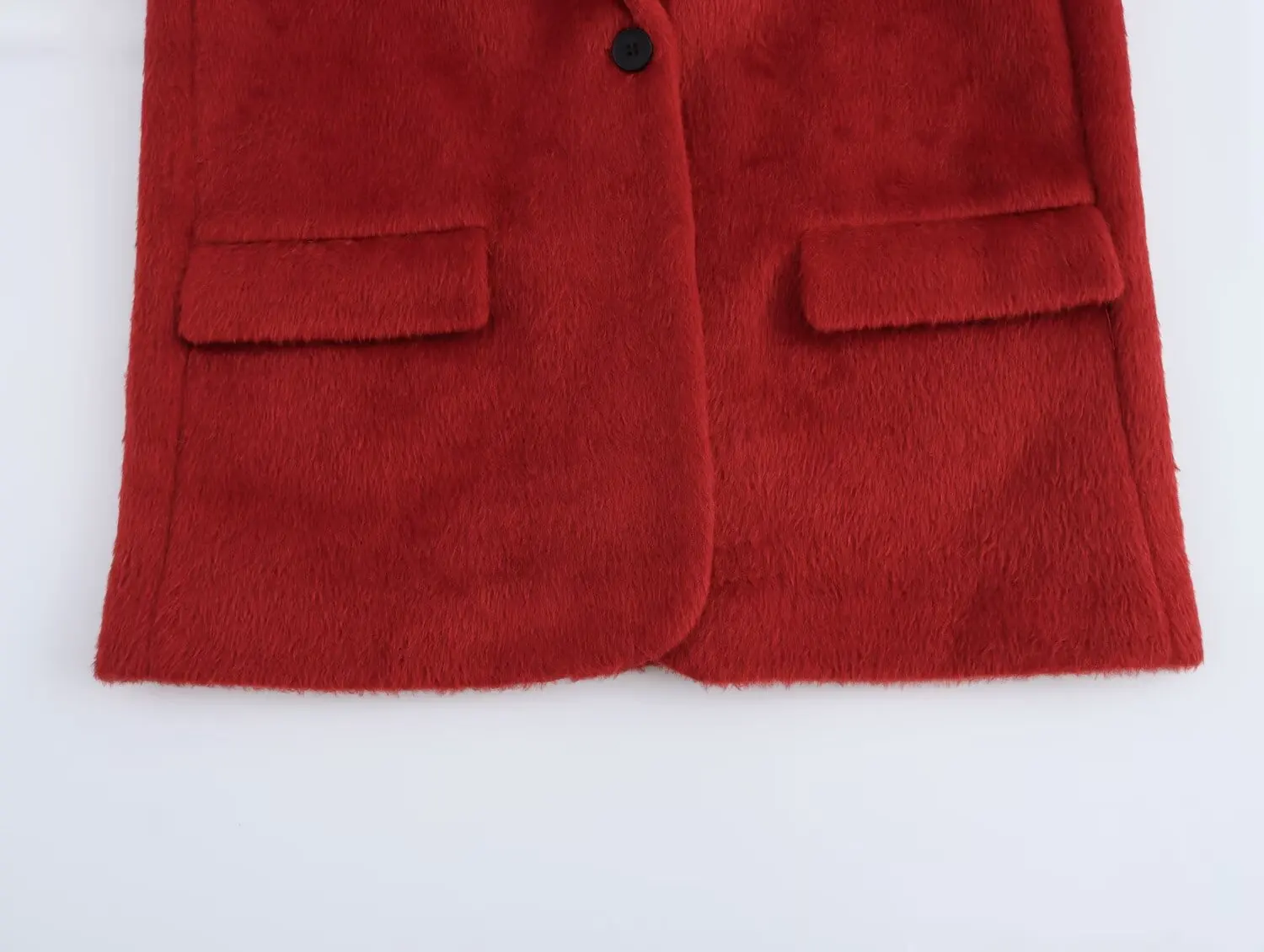 TRAFZA женский элегантный мягкий пиджак с меховым эффектом на подкладке из