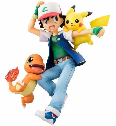 

Pokemon Figure Doll Toy Ash Pikachu Little Fire Dragon Doll Ornament Pokemon Walking Posture Cool Kids Room Decor Gifts