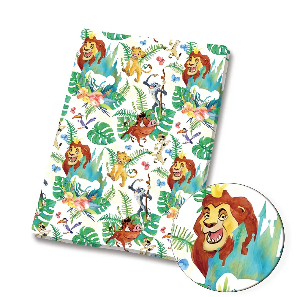 Фото Ткань Disney King Lion, хит продаж, сделай сам, ручное шитье, лоскутное шитье, детское платье, домашний лист 140 см, ткань с принтом, детская ткань для шитья №3