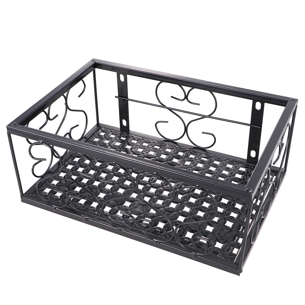 

1pc Wrought Iron Hanging Fence Flower Stand Flower Stand Balcony Flower Pot Rack Shelf Wall-mounted Storage Rack Basket