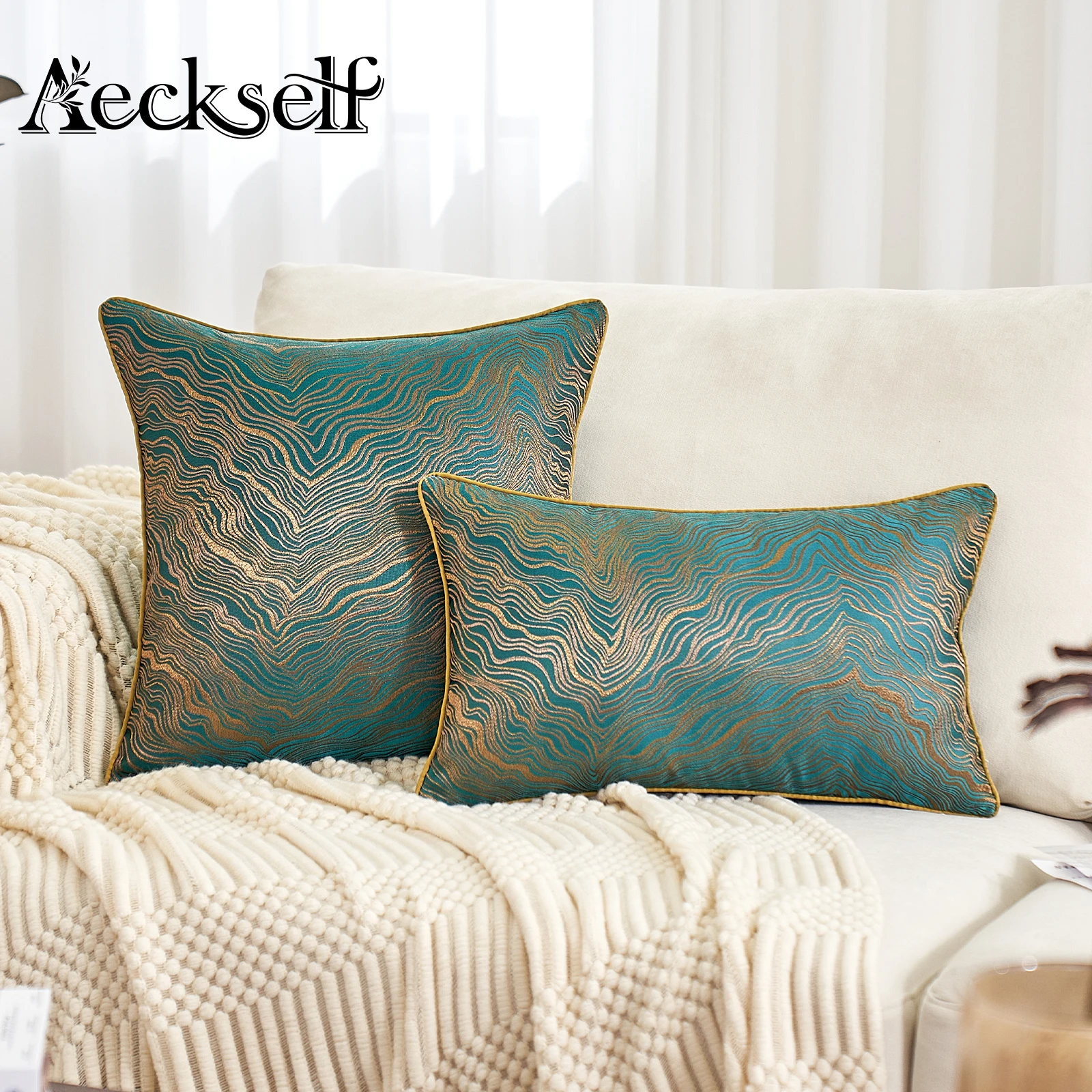 Современная Подушка Aeckself для домашнего декора роскошная подушка в полоску с