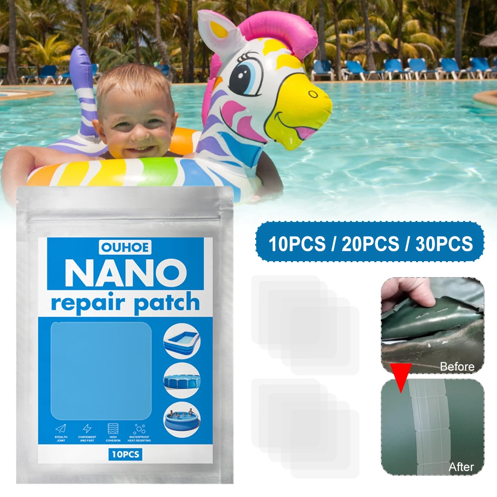 

10/20/30pcs Swimming Float Repair Patch Inflatable Toy Clear Repair Tape for Swimming Ring Air Dinghies Outdoor Pool Accessories
