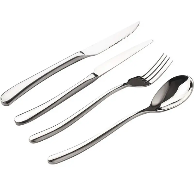 

Nordic Silver Dinnerware Sets Unbreakable Portable Dinnerware Morden Forks Knives Spoons Faqueiro Kitchen Gadget Sets Tableware