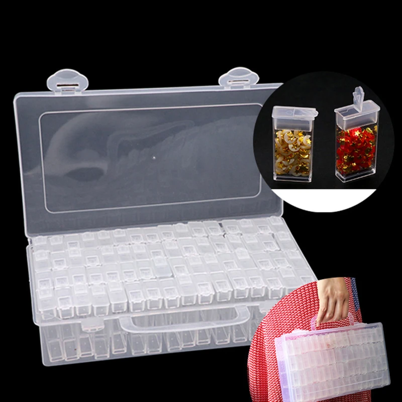 

64 Grids 5D Diamond Painting Drill Box Nail Accessories Jewelry DIY Organizer Rhinestone Bead Organizer Storage Case Container