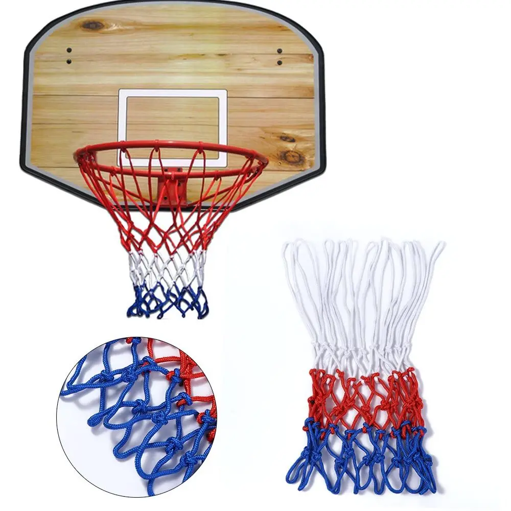 

Basketball Net All-Weather Basketball Net Red+White+Blue Three Color Basketball Hoop Net Standard 12 Hoop Basket Rim Net