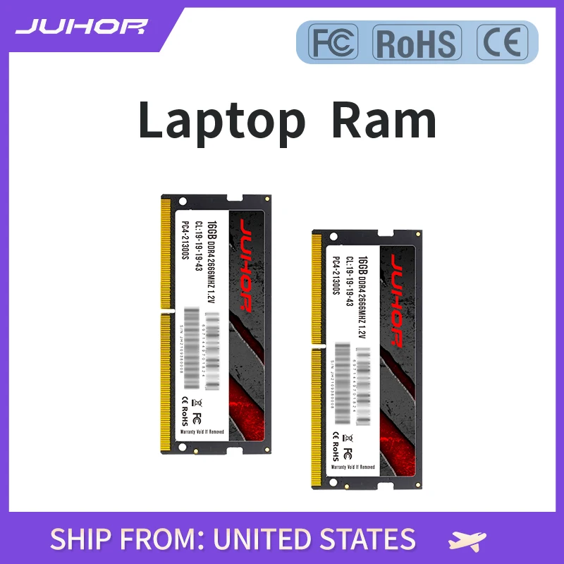 JUHOR RAM kit 32GB  (2x16GB) DDR4 64GB  (2x32GB) 3200MHz 16GB  (2x8GB) 2666MHz 8GB  (2x4GB) Laptop 1.2V Memory