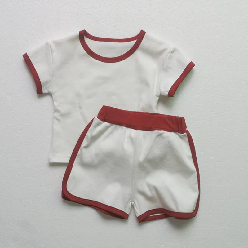 

Lawadka/летний комплект для маленьких мальчиков и девочек 6-24 месяцев, футболка с короткими рукавами + шорты, комплекты из 2 предметов Повседневн...