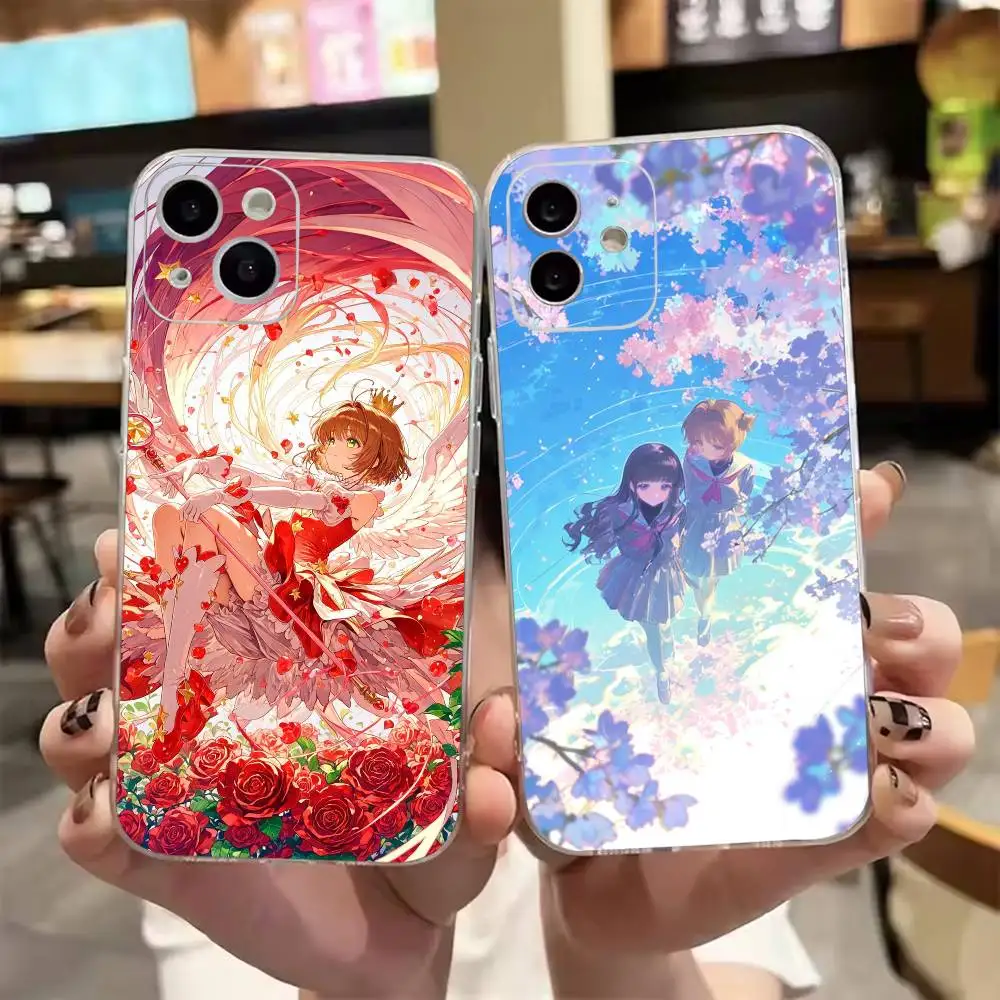 Фото Аниме C-Cardcaptor S-Sakura Прозрачный Мягкий Силиконовый Чехол Для Телефона iPhone 17 16 15 14 13 12 Pro Max №1