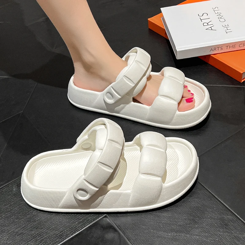 

Шлепанцы ASIFN женские для дома и пляжа, мягкие сандалии с облачной подошвой, Нескользящие, тапочки двойного назначения, сланцы