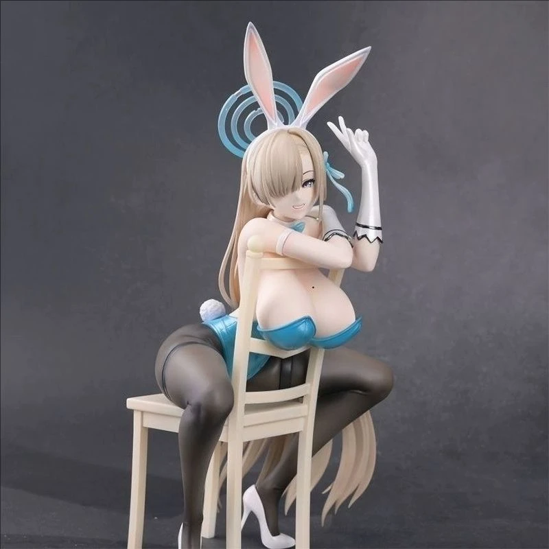 21 см синяя архивная ихиноза Asuna Кролик Девочка сидя на стуле игра Девушка фигурки