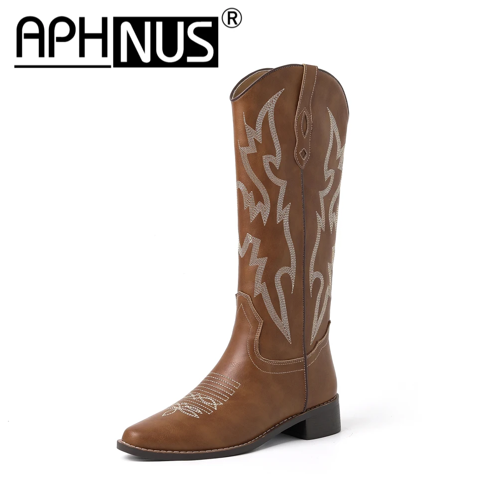 

APHNUS Womens Boots Tall Over The Knee Thigh High Low Mid Heels Pumps Boots Woman 2023 Shoes For Women New Boot