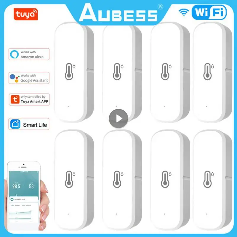 

Датчик температуры и влажности AUBESS Tuya Wi-Fi, домашний подключенный термометр, совместим с Smart Life, Alexa, Google Assistant