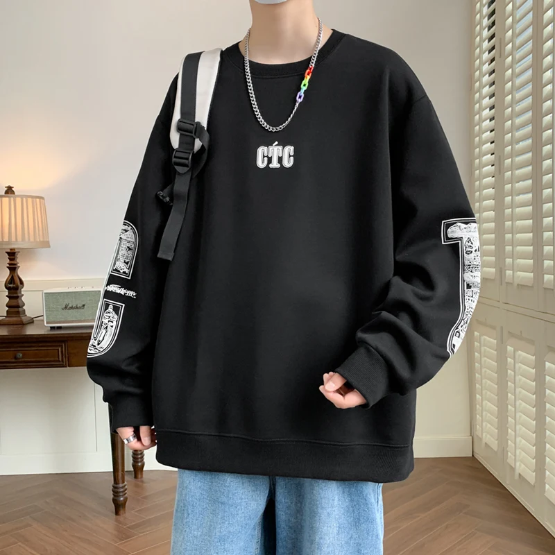 Модные повседневные мужские хлопковые толстовки в стиле Харадзюку на весну и