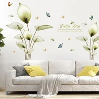 new calla lily butterfly flower wall stickers living room bedroom home removable decorative painting background wall decoration