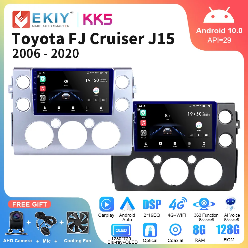 

EKIY KK5 Android 10 Car Radio For Toyota FJ Cruiser J15 2006-2020 Smart Touch Screen Multimedia Video Player GPS Navigation 2Din
