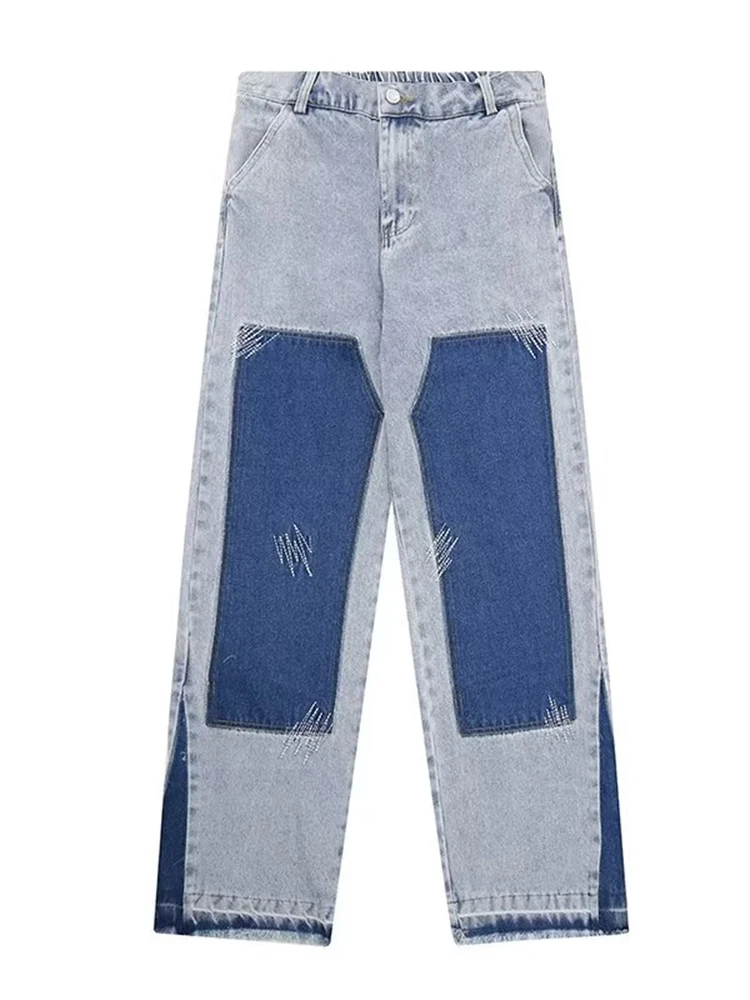 Blue Baggy Jeans Men Slim Fashion Casual Straight Jeans Men Streetwear Hip Hop Cargo Denim Pants Mens Trousers Large Size Denim