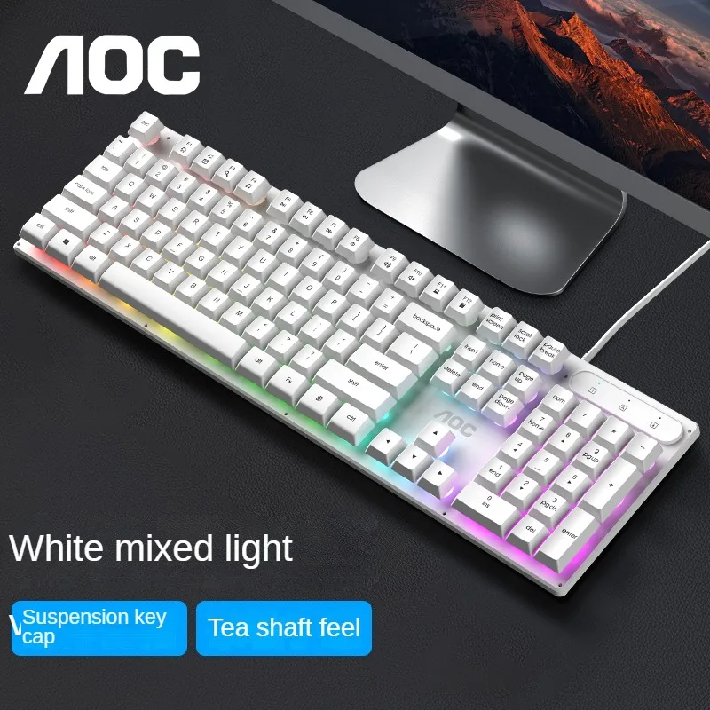 Cheap Keyboard Mechanical Feel Game Keyboard With Light Black Suitable for Gaming E-Sport USB Interface Desktop Notebook PC images - 6