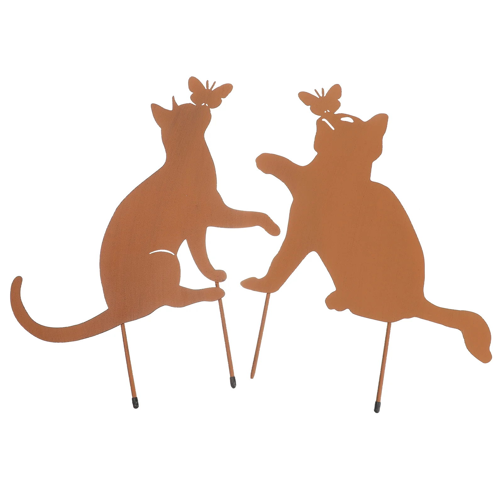 

Cat Metal Silhouette Garden Stake Outdoor Statue Decorative Animal Decoration Decor Black Ornament Figurines Stakes Yard Signs