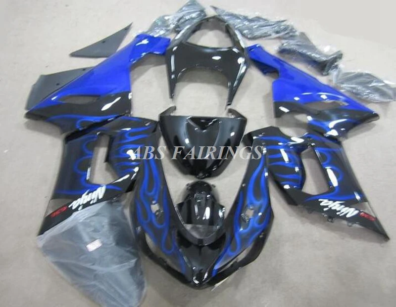 

Комплект обтекателей для мотоцикла из АБС-пластика, 4 подарка, подходит для Kawasaki NInja ZX-6R 636 2005 2006 ZX6R 05 06, полный комплект кузова с синим пламенем