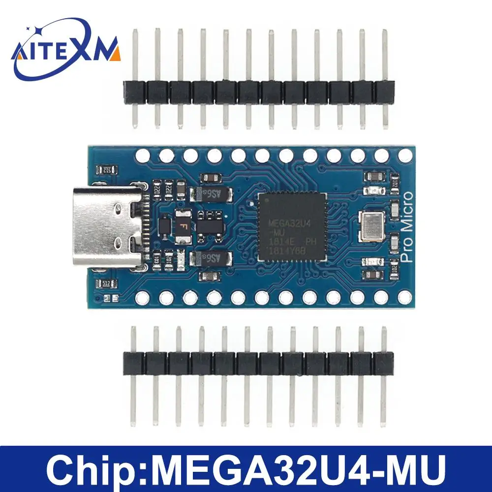 Pro Micro ATMEGA32U4 5V/16 МГц модуль с Загрузчиком для arduino Мини USB/Micro USB 2 ряда штыревой
