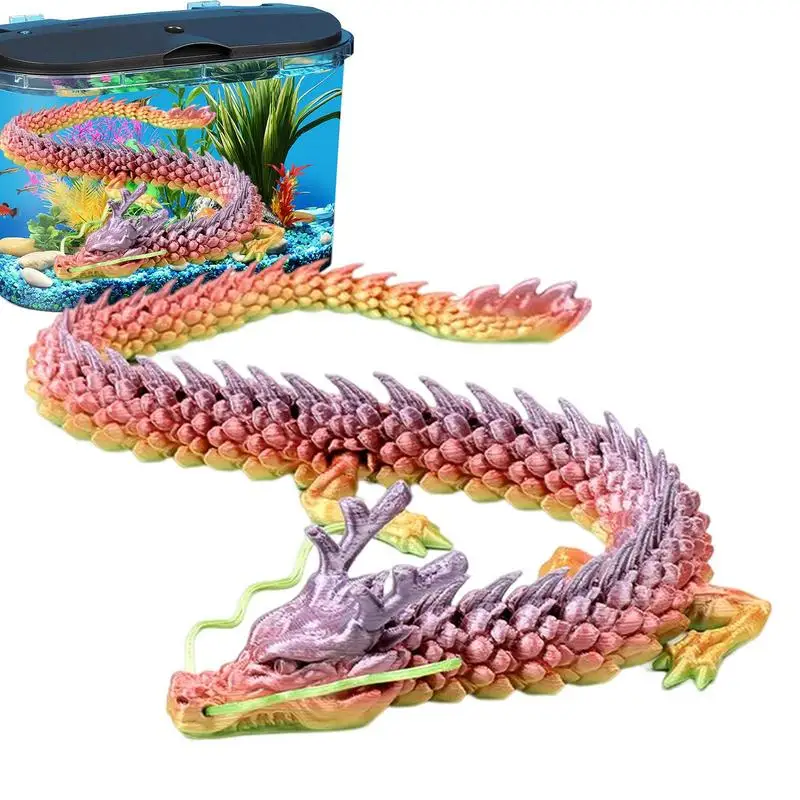 

Rotatable Joints 3D Printed Articulated Chinese Dragon Flexible Realistic Ornament Toy Home Office Decoration Dragon Toy
