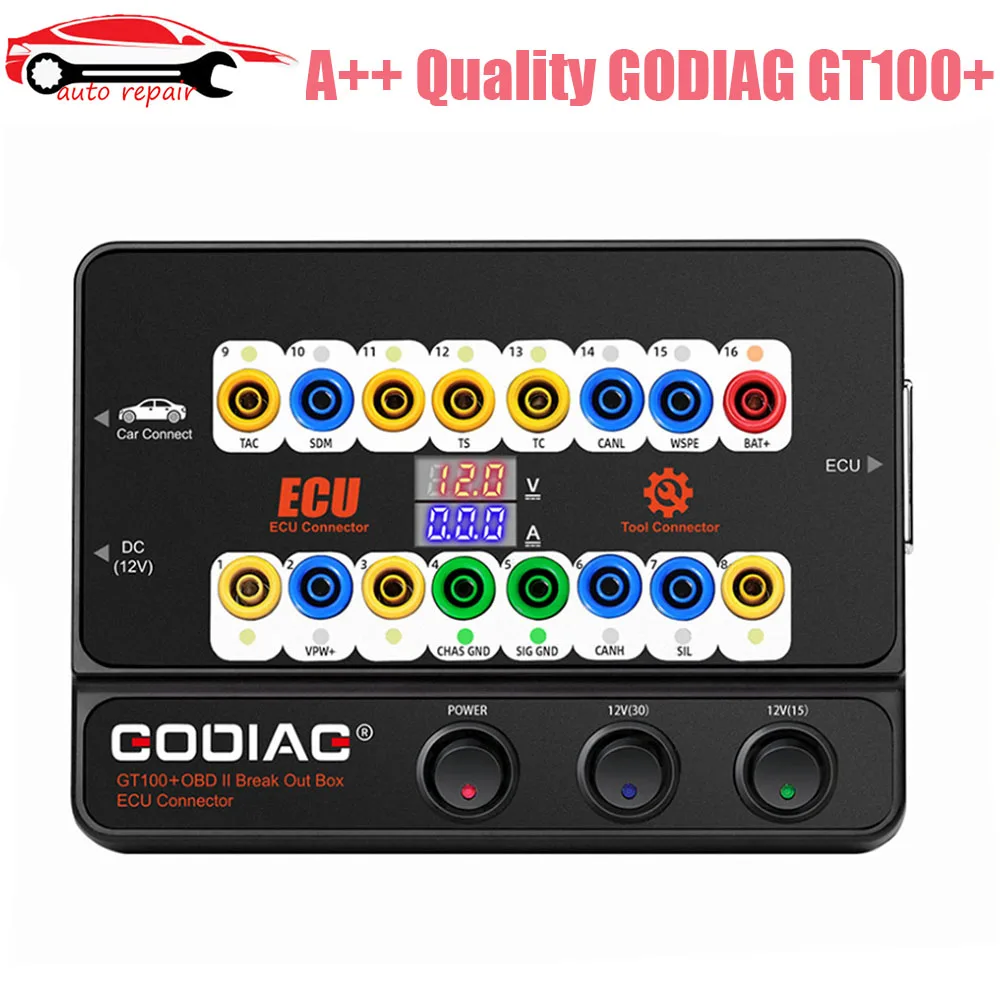 Зарядное устройство GODIAG GT100 + OBD II, разъем блока управления ECU GT100 Pro с электронным дисплеем тока, бесплатная доставка Зарядное устройство GODIAG GT100 + OBD II, разъем блока управления ECU GT100 Pro с электронным дисплеем тока, бесплатная доставка