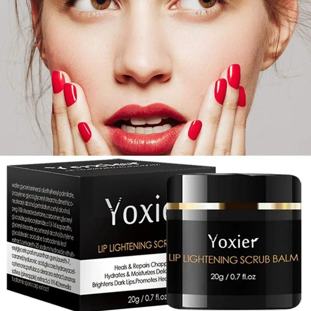 

20g Lip Lightening Scrub Balm Remove Dull Lips Moisturizing Anti-Cracking Acid Brighten Anti-Aging Hyaluronic Lips L1Y3