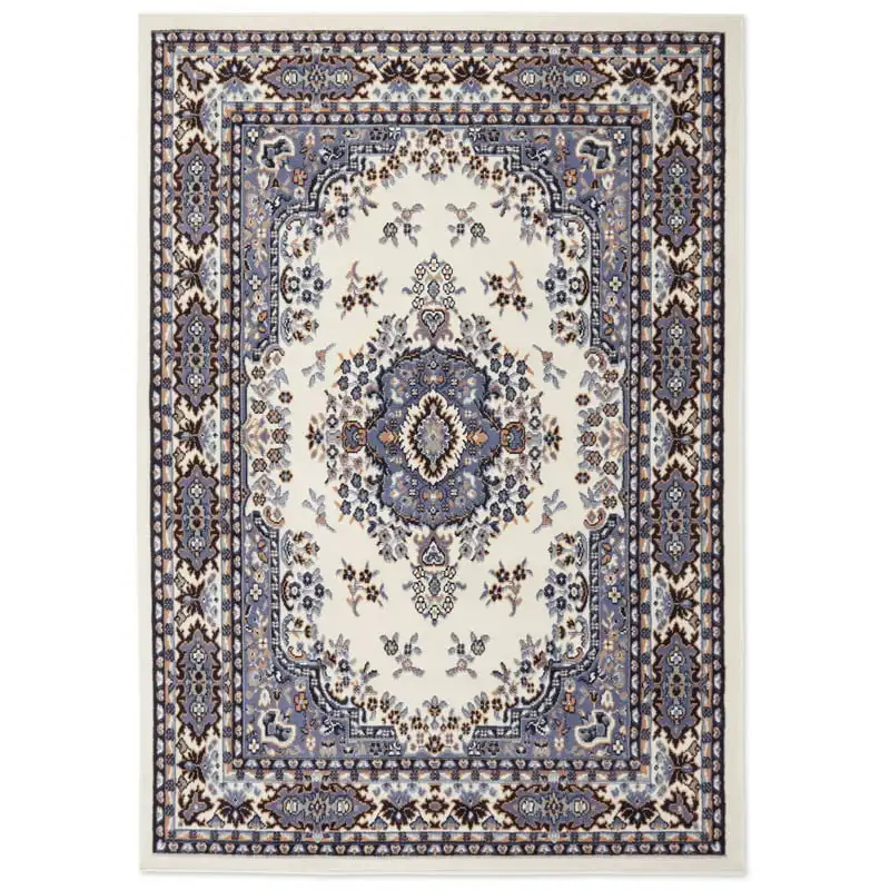 

Sakarya Traditional Medallion Area Rug, Ivory/Blue, 7'8"x10'7"