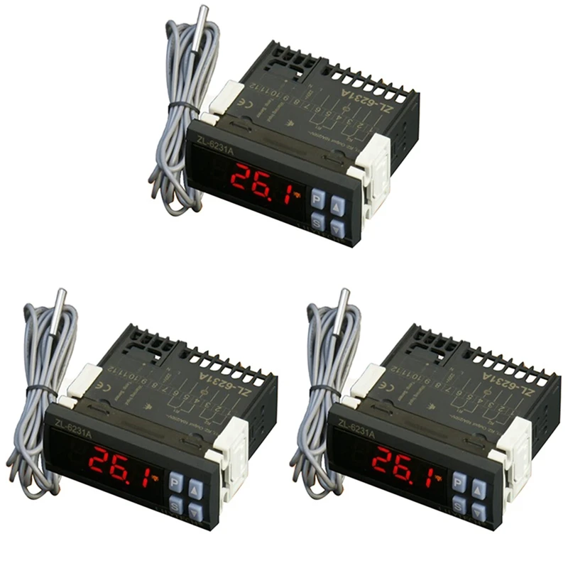 

3X LILYTECH ZL-6231A, Incubator Controller, Thermostat With Multifunctional Timer, Equal To STC-1000, Or W1209 + TM618N
