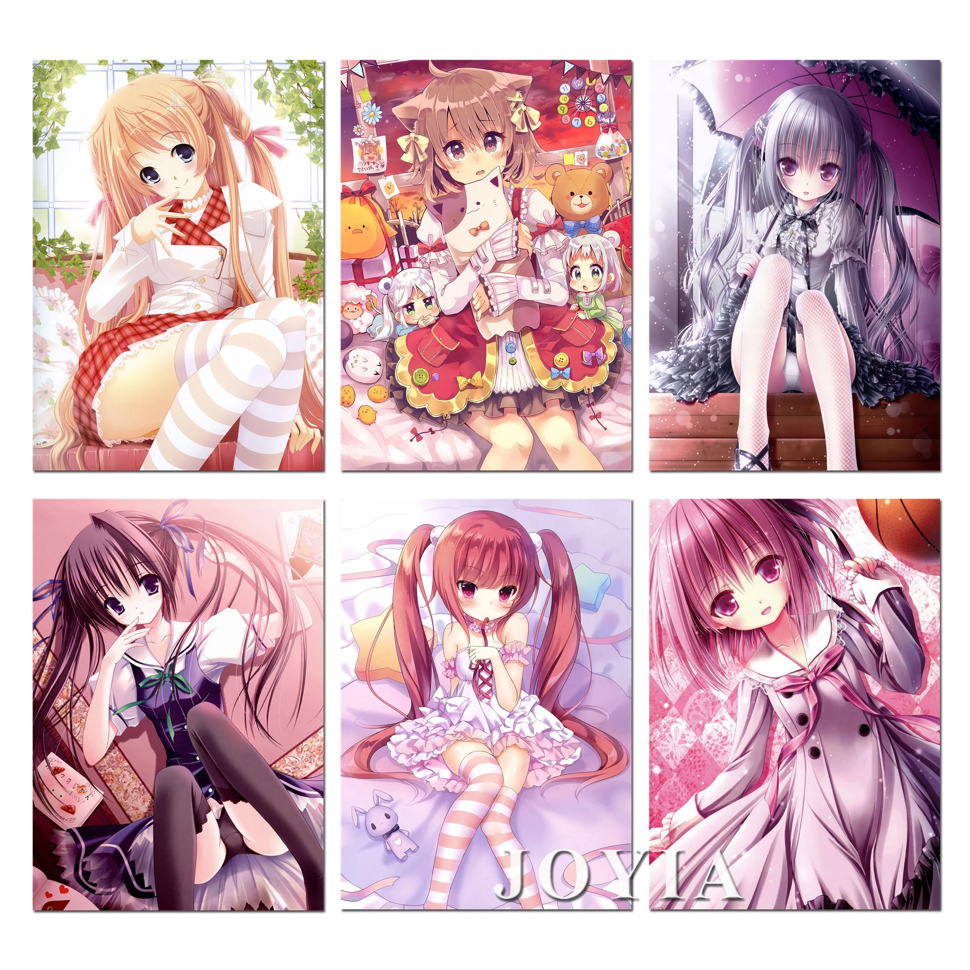 Милый маленький лоли аниме Шелковый художественный постер маленькая девочка