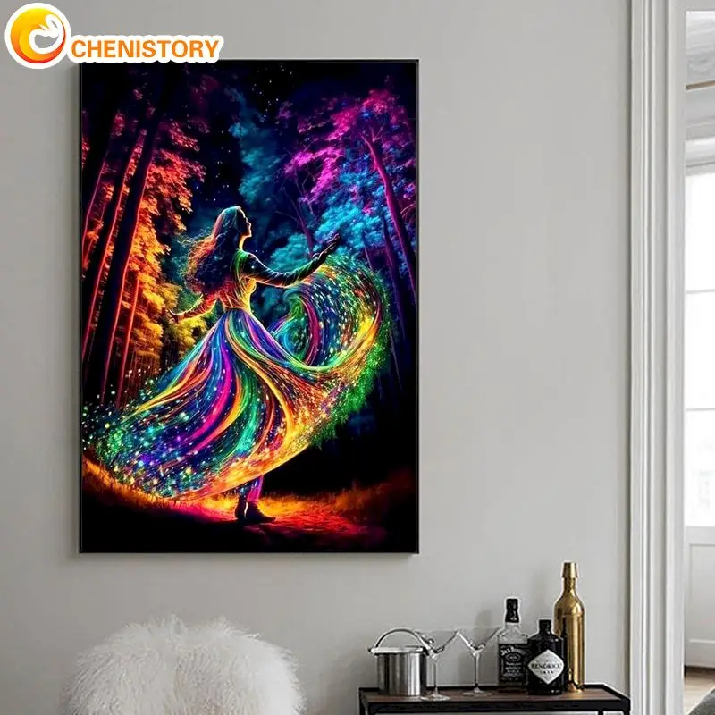 Oil Painting By Numbers Abstract Girl Acrylic On Canvas Wall Art Picture By Numbers Bed Room Decor