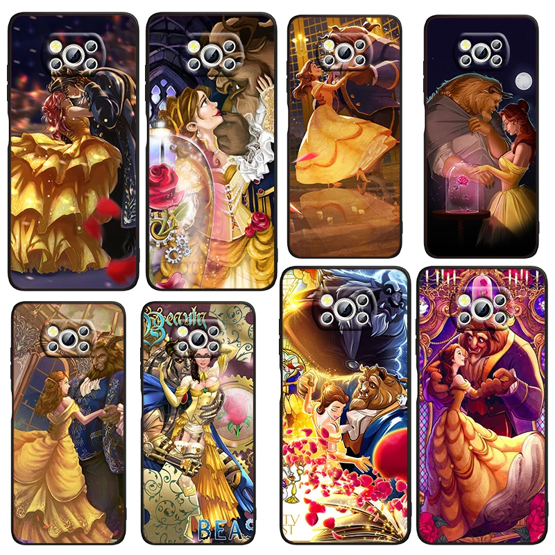 

Disney Beauty And Beast Phone Case For Xiaomi Mi Poco X4 X3 NFC F4 F3 GT M4 M3 M2 X2 F2 Pro C3 5G Black Fundas Soft Cover
