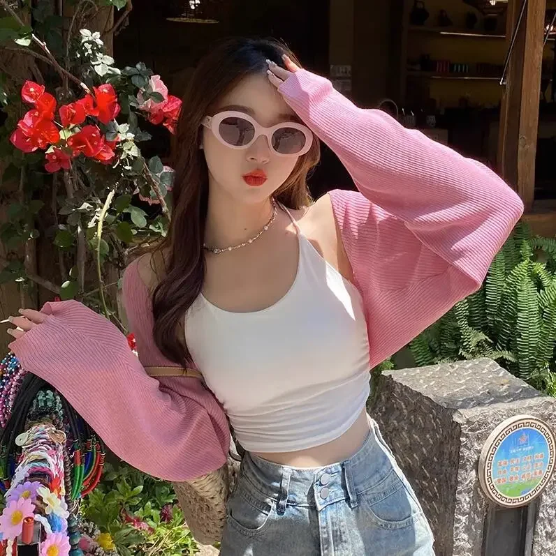 Крекер цвета хаки ледяной шелк солнцезащитный кардиган женское тонкое летнее