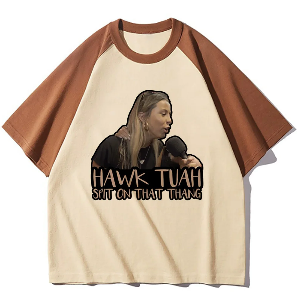 Футболка Hawk Tuah женская дизайнерская Мягкая тканевая рубашка для отдыха одежда в