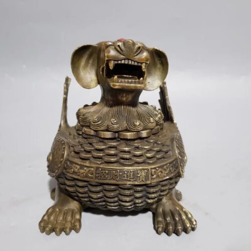 

21cm Chinese Brass Animal Brave Troops Statue Bronze Statue Animal Sculpture