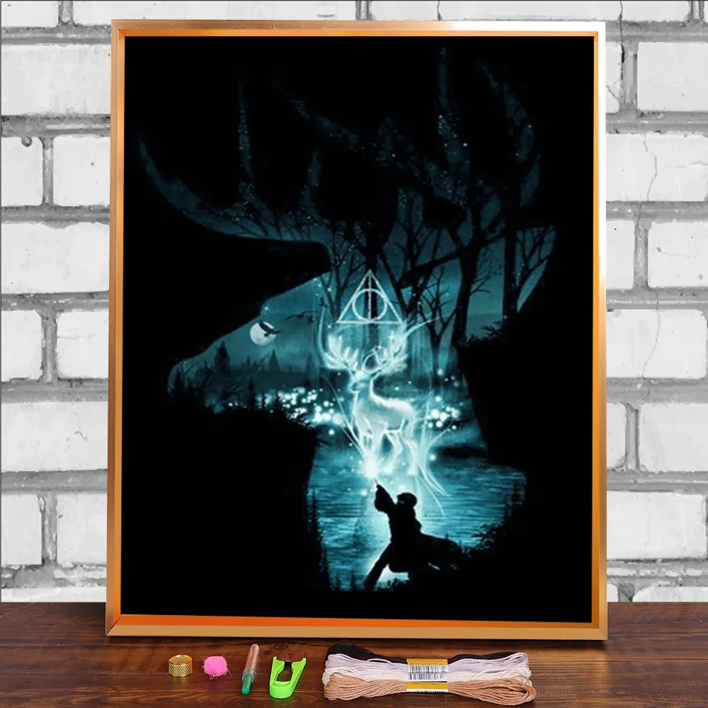 Мультяшный фильм Олень Печать 11CT вышивка крестом DIY Шаблоны для - Цена: 4526.33