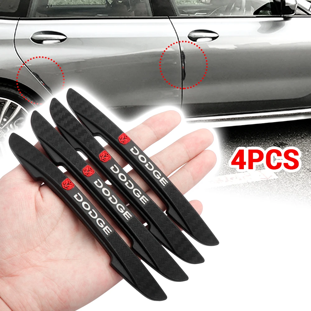 

4pcs Rubber Car Door Edge Protector Stickers Anti Collision Strips For Dodge Journey Challenger Ram 1500 Caliber etc Accessories
