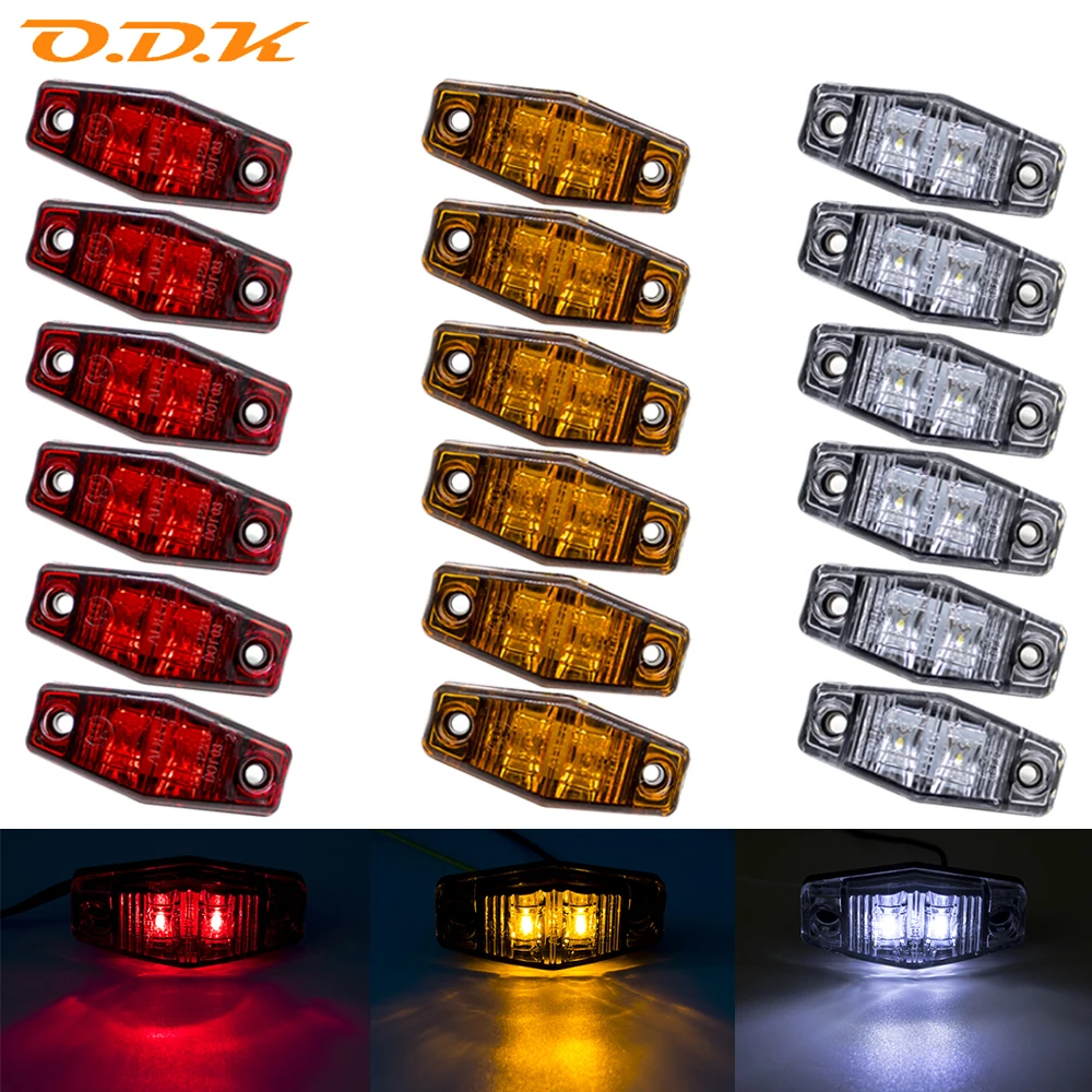 

6PCS 12V 24V LED External Side Marker Warning Tail Light Clearance Turn Signal Lamp Brake Indicators Trailer Truck Lorry Caravan